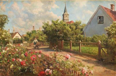 art oil painting reproduction of  Monsted Peder The Gardener museum quality handmade
