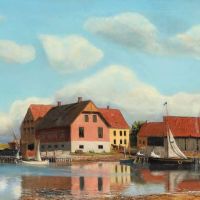 Monsted Peder The Harbour In Norsminde 1878
