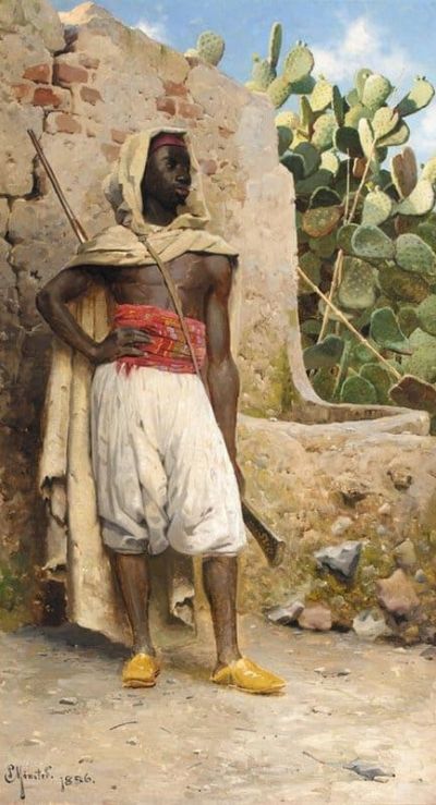 art oil painting reproduction of  Monsted Peder The Nubian Guard 1886 museum quality handmade