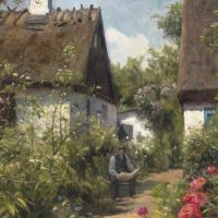 Monsted Peder Today S News Is Read In A Shady Spot In The Garden Between Two Thatched Wings 1939