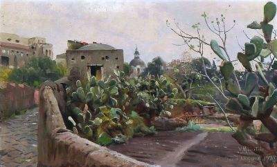art oil painting reproduction of  Monsted Peder Torre Del Greco Naples 1925 museum quality handmade