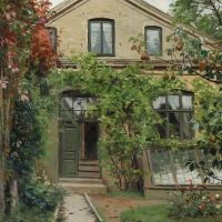 Monsted Peder View From A House With A Garden In Early Autumn 1897