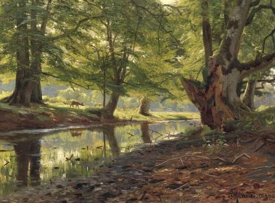 art oil painting reproduction of  Monsted Peder View From Dyrehaven museum quality handmade