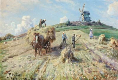 art oil painting reproduction of  Monsted Peder View From Koldhoj Mill 1933 museum quality handmade