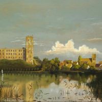 Monsted Peder View From Kolding Lake Towards Koldinghus 1880