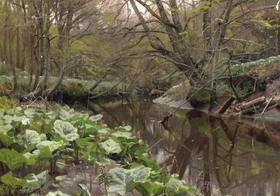 art oil painting reproduction of  Monsted Peder View From S By museum quality handmade