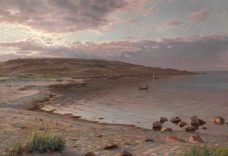 Monsted Peder View From Sandvig Beach On The Island Of Bornholm 1918 museum quality