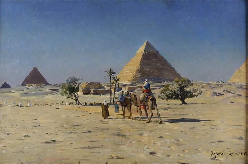 Monsted Peder View Of Giza Pyramids Outside Cairo 1893 museum quality