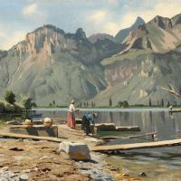 Monsted Peder Washerwomen On The Shore Of Lake Geneva 1889