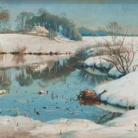 Monsted Peder Winter Landscape 1907