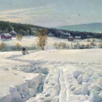 Monsted Peder Winter Landscape At Langseth Near Lillehammer In Norway 1919