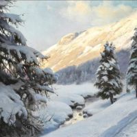 Monsted Peder Winter Landscape At Morteratsch In Switzerland 1920