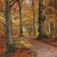 Monsted Peder Woman Gathering Firewood In A Beech Forest 1921