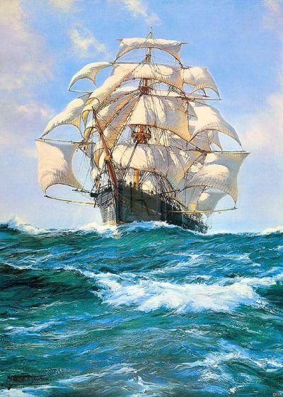 art oil painting reproduction of  Montegue Dawson Wind And Sun museum quality handmade