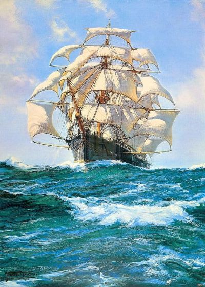 Montegue Dawson Wind And Sun Hand Painted Reproduction
