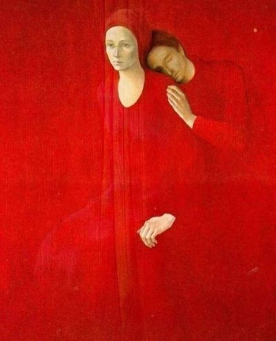 art oil painting reproduction of  Montserrat Gudiol Lovers C.1970 museum quality handmade