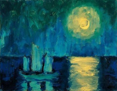 art oil painting reproduction of  Nolde - Moonlit Night 1914 By Emil Nolde museum quality handmade