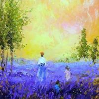 Pissarro - Mother And Child In The Fields Of Lavender 1860 By Camille Pissarro artwork on canvas