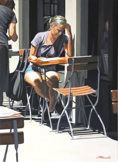 art oil painting reproduction of  Nicolas Odinet At The Cafe museum quality handmade