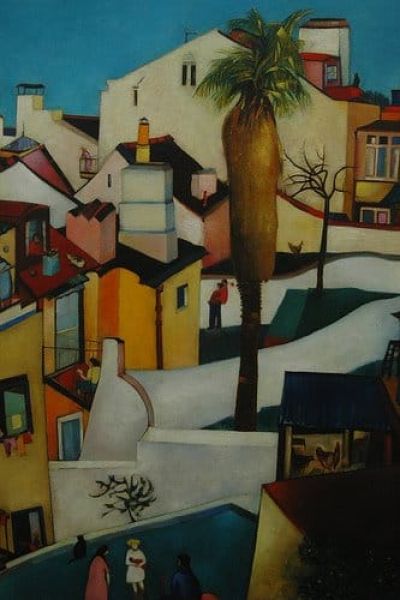 art oil painting reproduction of  Nikias Skapinakis Quintais De Lisboa 1956 museum quality handmade