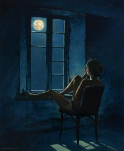 art oil painting reproduction of  Nikolay Ninov Butterfly Moon museum quality handmade
