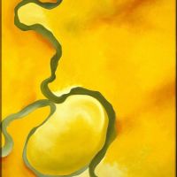 O Keeffe Green Yellow And Orange Hand Painted Reproduction
