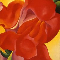 O Keeffe Red Canna -1923 Hand Painted Reproduction