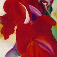 O Keeffe Red Snapdragons Hand Painted Reproduction