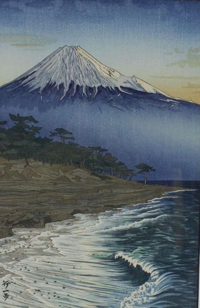 art oil painting reproduction of  Okada Koichi Mount Fuji From Hagoromo 1954 museum quality handmade