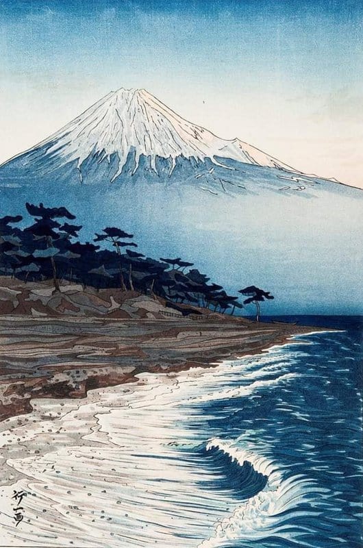 Okada Koichi Mount Fuji From Hagoromo Beach 1954 museum quality