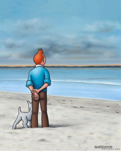 art oil painting reproduction of  Ole Ahlberg Tintin - Bellevue museum quality handmade