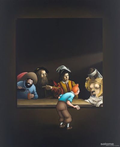 art oil painting reproduction of  Ole Ahlberg Tintin - Carravagio Dream museum quality handmade