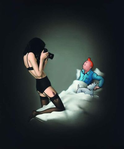 art oil painting reproduction of  Ole Ahlberg Tintin - Paparazzi museum quality handmade