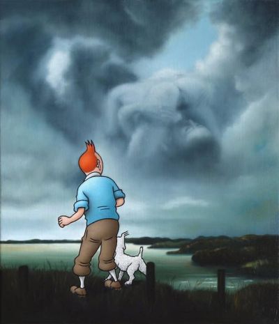 art oil painting reproduction of  Ole Ahlberg Tintin - Sight Seeing museum quality handmade