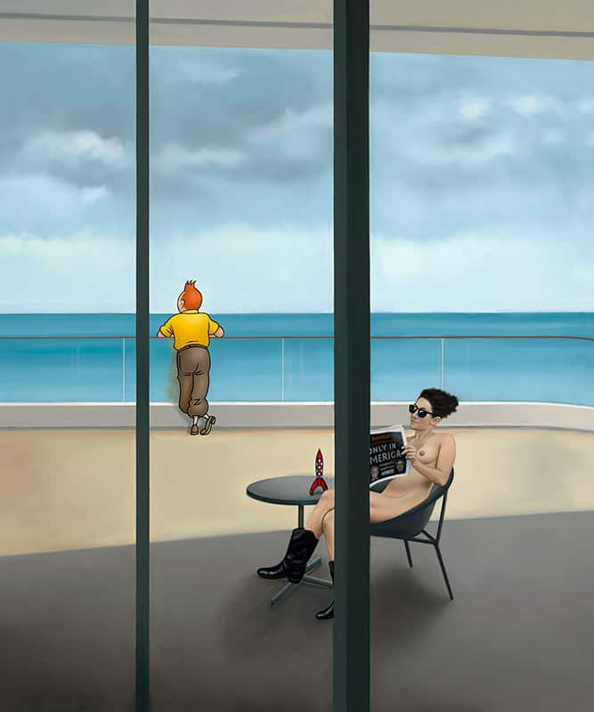 Ole Ahlberg Tintin - The Balcony In Phu Quoc museum quality