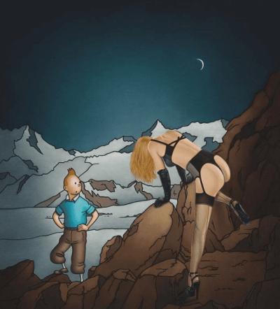art oil painting reproduction of  Ole Ahlberg Tintin - The Not Yeti museum quality handmade