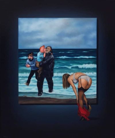 art oil painting reproduction of  Ole Ahlberg Tintin - The Rescue museum quality handmade