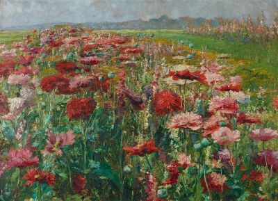 art oil painting reproduction of  Olga Wisinger-florian Blooming Poppies Ca. 1895-1900 museum quality handmade