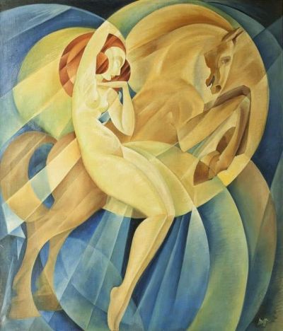 art oil painting reproduction of  Orla Muff Amazon On Horseback. 1931 museum quality handmade