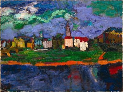 art oil painting reproduction of  Oskar Kokoschka The Elbe Near Dresden C. 1921 museum quality handmade