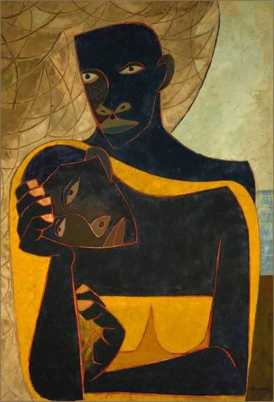 art oil painting reproduction of  Oswaldo Guayasam N The Lovers 1950 museum quality handmade
