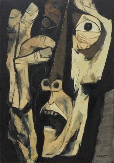 art oil painting reproduction of  Oswaldo Guayasamin Cabeza Y Mano 1973 museum quality handmade