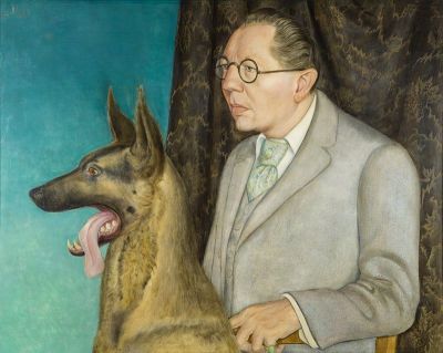 art oil painting reproduction of  Otto Dix Hugo Erfurth With Dog museum quality handmade