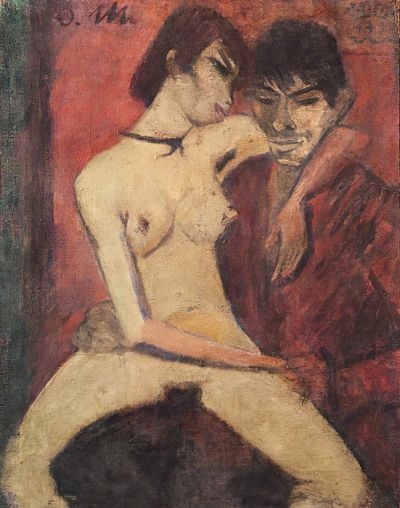 art oil painting reproduction of  Otto Mueller Lovers C. 1920 museum quality handmade