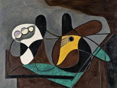 Pablo Picasso Compotier Et Guitare 1932 Hand Painted Reproduction