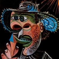 Pablo Picasso Man In A Straw Hat With An Ice Cream