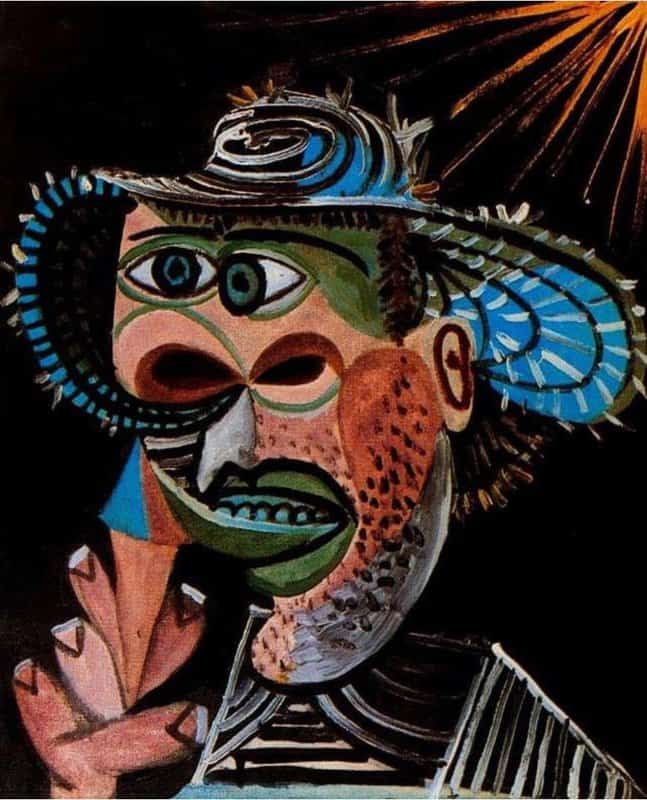 Pablo Picasso Man In A Straw Hat With An Ice Cream museum quality