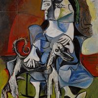 Pablo Picasso Woman With A Dog 1962 Hand Painted Reproduction