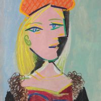Pablo Picasso Woman With Orange Beret And Fur Collar - Marie-therese 1937 Hand Painted Reproduction