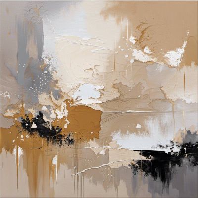 art oil painting reproduction of  Paolo Gallery Modern Abstract Art Beige 4 Hand Painted museum quality handmade